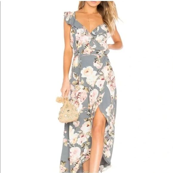 Privacy Please Fillmore Wrapping Dress In Asphalt Size Small - Picture 8 of 8